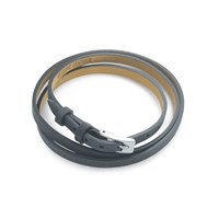 Lederarmband 62 cm grau/blau