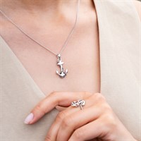 Kette "Anker" 45 cm rhodiniert