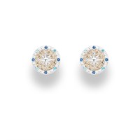 Ohrring "Kompassrose 2.0" 10 mm Zirkonia und Strandsand