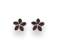 Ohrstecker ''Plumeria Blüte" 10 mm Lavasand rose vergoldet