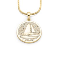 Anhänger "Ahoi" 20 mm Strandsand vergoldet