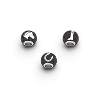Anhänger Bead "Pferdeglück" Lavasand