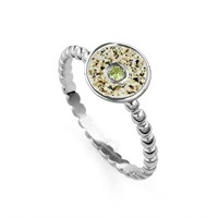 Ring"Sandschale" Peridot, rhodiniert