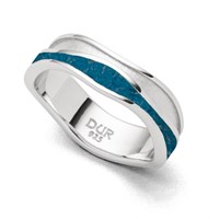 Ring "Strandwellen" Steinsand blau