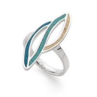 Ring "Ocean Stream" Strandsand/blauer Steinsand