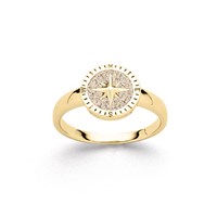 Ring "Kompassrose 2.0" Strandsand vergoldet