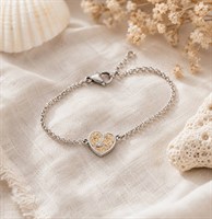 Armband "Heart" Strandsand/Crystal, Edelstahl