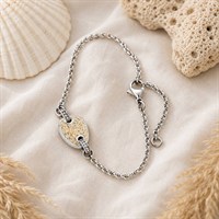 Armband "Sandglow" Strandsand/Crystal, Edelstahl