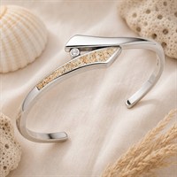 Armspange "Twinkle" Strandsand/Crystal, Edelstahl