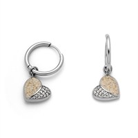 Creole "Heart" Strandsand/Crystal, Edelstahl