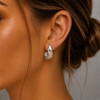 Halbcreole "Twinkle" Strandsand/Crystal, Edelstahl