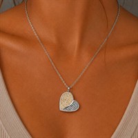 Kette "Heart" 26 mm Strandsand/Crystal, Edelstahl