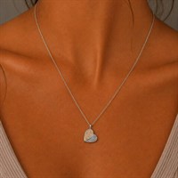 Kette "Heart" 15 mm Strandsand/Crystal, Edelstahl