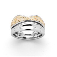 Ring "Waves" Strandsand, Edelstahl