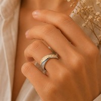 Ring "Twinfinity" Strandsand, Edelstahl