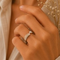 Ring "Twinkle" Strandsand/Crystal, Edelstahl