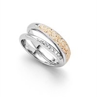 Ring "Twinkle" Strandsand/Crystal, Edelstahl