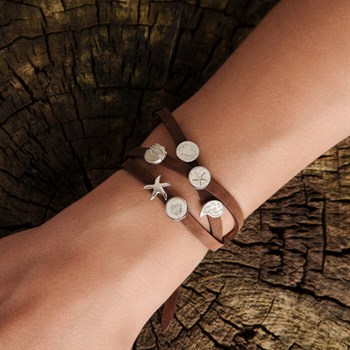 Lederarmband mit Sandelement "Strandwellen"