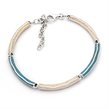 Armband "Wellenspiel" Strandsand/Steinsand blau