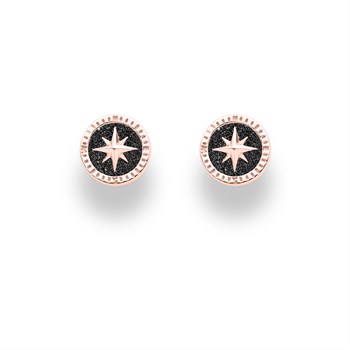 Ohrring "Kompassrose 2.0" 10 mm Lavasand rose vergoldet