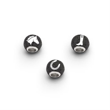 Anhänger Bead "Pferdeglück" Lavasand
