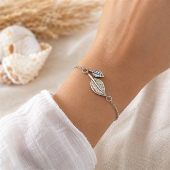 Armband "Leaf" Strandsand, Edelstahl