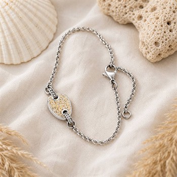 Armband "Sandglow" Strandsand/Crystal, Edelstahl