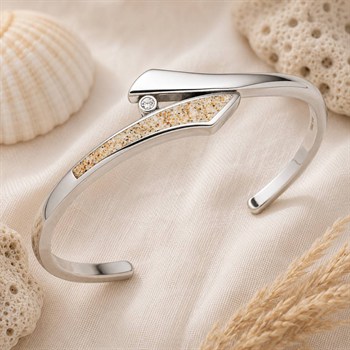Armspange "Twinkle" Strandsand/Crystal, Edelstahl