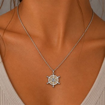 Kette "Navora" 25 mm Strandsand/Crystal, Edelstahl