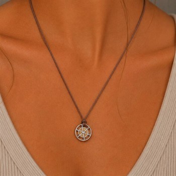 Cotton-Kette "Navora" Strandsand/Crystal, Edelstahl