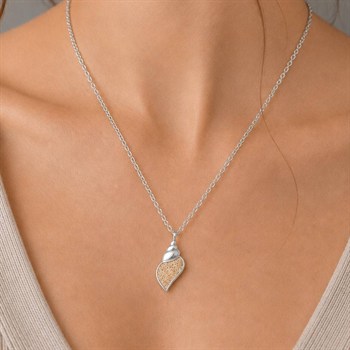 Kette "Shell" 34 mm Strandsand, Edelstahl