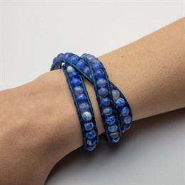 Armband "Achat blau" 925er Silber