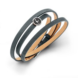 Lederarmband mit Lavasandelement "Sylt"