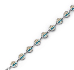 Armband "Strandwellen"Strandsand/blauer Steinsand