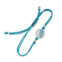 Cotton-Arm."Ocean Stream" Strandsand/Steinsand blau 925er Silber