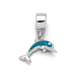 Charm "Delfin" Blauer Steinsand