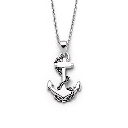 Kette "Anker" 45 cm rhodiniert
