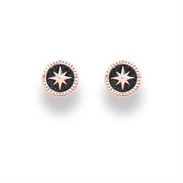 Ohrring "Kompassrose 2.0" 10 mm Lavasand rose vergoldet