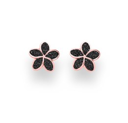 Ohrstecker ''Plumeria Blüte" 10 mm Lavasand rose vergoldet