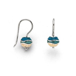 Ohrring Strandwelle "Bead" Strandsand, blauer Steinsand