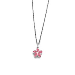 Anhänger "Plumeria Blüte" Steinsand rosa