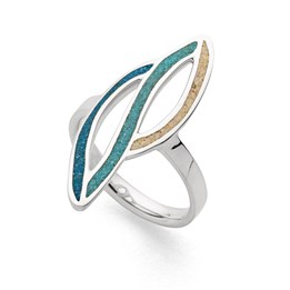 Ring "Ocean Stream" Strandsand/blauer Steinsand