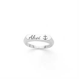 Signet Ring "Ahoi/Anker" oxidiert