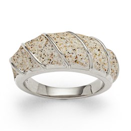 Ring "Bali" Strandsand rhodiniert