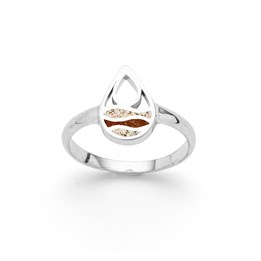 Ring "Strandwellen" Drop Strandsand/Bernsteinsand