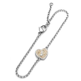 Armband "Heart" Strandsand/Crystal, Edelstahl