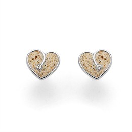 Ohrstecker "Heart" Strandsand/Crystal, Edelstahl