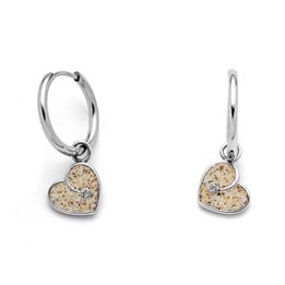 Creole "Heart" Strandsand/Crystal, Edelstahl
