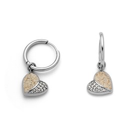 Creole "Heart" Strandsand/Crystal, Edelstahl