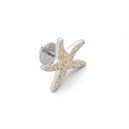 Stickpin "Seestern" Strandsand, Edelstahl